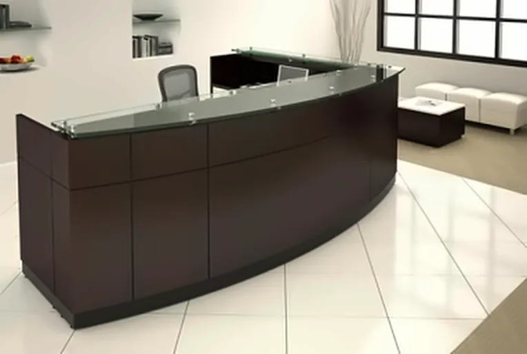 Curved reception desk